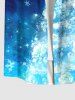 Plus Size Christmas Tree Ball Star Tassel Snowflake Glitter 3D Print Buttons Pocket Shirt For Men -  