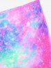Plus Size Lip Printed Padded Boyleg Strappy Tankini Swimsuit -  