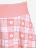 Plus Size Valentines Heart Bowknot Crisscross Padded Three Piece Tankini Swimsuit -  