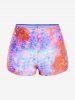 Plus Size Lip Printed Padded Boyleg Strappy Tankini Swimsuit -  