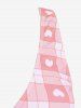 Plus Size Valentines Heart Bowknot Crisscross Padded Three Piece Tankini Swimsuit -  