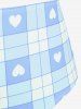 Plus Size Valentines Heart Bowknot Crisscross Padded Three Piece Tankini Swimsuit -  