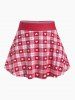 Plus Size Valentines Heart Bowknot Crisscross Padded Three Piece Tankini Swimsuit -  