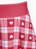Plus Size Valentines Heart Bowknot Crisscross Padded Three Piece Tankini Swimsuit -  