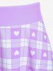 Maillot de bain tankini trois pièces rembourré avec nœud papillon en forme de cœur et bretelles croisées, grandes tailles, pour la Saint-Valentin - Violet clair 2X | US 18-20