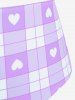 Maillot de bain tankini trois pièces rembourré avec nœud papillon en forme de cœur et bretelles croisées, grandes tailles, pour la Saint-Valentin - Violet clair 2X | US 18-20