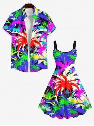 Tenue de Plage Grande Taille Imprimé Cocotiers Colorés - Multi-A 