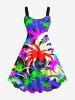 Tenue de Plage Grande Taille Imprimé Cocotiers Colorés - Multi-A 