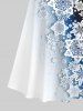 Maxi Robe Ligne A Croisée Ombrée Flocon de Neige de Noël Imprimé de Grande Taille - Multi-A 4X