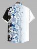 Plus Size Snowflake Print Christmas Ombre Button Pocket Shirt For Men -  