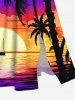 Plus Size Coconut Tree Sunset Sea Print Split Hawaii Midi Dress -  