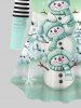 Montre de Noël Bonhomme de Neige Rayures et Sapin de Noël Grande Taille pour Couples - Vert clair 