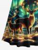 Ensemble Lampe Imprimé Renne de Noël à Paillettes Grande Taille pour Couples - Noir 