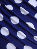 Plus Size Halter Polka Dot Print Ruched Tankini Swimsuit -  