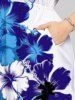 Plus Size Colorblock Tripical Hibiscus Flower Print Split Hawaii Midi Dress -  