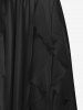 Maxi Robe de Mariage Croisée en Dentelle en Mousseline de Grande Taille à Volants - Noir 5x | US 30-32