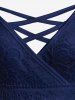Robe de mariée longue sans manches en dentelle et mousseline grande taille, à volants croisés - Bleu profond L | US 12