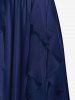 Robe de mariée longue sans manches en dentelle et mousseline grande taille, à volants croisés - Bleu profond L | US 12