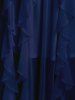 Robe de mariée longue sans manches en dentelle et mousseline grande taille, à volants croisés - Bleu profond L | US 12