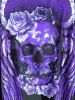 Maillot de bain tankini grande taille à imprimé tête de mort et ailes de rose, shorty resserré - Pourpre  2X | US 18-20