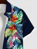 Tenue de Plage Hawaiien Imprimé Fleurs et Feuilles Tropicales Grande Taille pour Couples - Noir 