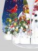 Grande Taille Imprimé Élément de Noël - Bleu 
