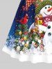 Grande Taille Imprimé Élément de Noël - Bleu 