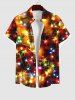 Christmas Star Colorful Light Glitter Light Beam 3D Print Plus Size Matching Outfit For Couples -  