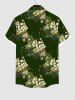 Chemise avec Boutons à Imprimé Etoiles et Boules de Noël Grande-Taille pour Hommes - Vert M
