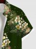 Chemise avec Boutons à Imprimé Etoiles et Boules de Noël Grande-Taille pour Hommes - Vert M