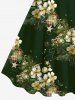 Robe Débardeur de Noël Ligne A Fleur Galaxie et Etoile Imprimés de Grande Taille - Vert 5X