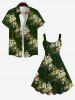 Robe Débardeur de Noël Ligne A Fleur Galaxie et Etoile Imprimés de Grande Taille - Vert 5X