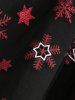 Christmas Lace Up Snowflake Print Hooded T-shirt and Snowman Sparkling Sequin Glitter 3D Print Leggings Plus Size Outfit -  