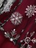 Christmas Snowflake Gingerbread Colorblock Print Lace Trim Sheer Mesh T-shirt and Flare Pants Plus Size Outfit -  