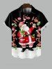 Tenue Trapèze à Imprimé Notes de Musique et Père Noël Grande-Taille en Blocs de Couleurs pour Couples - Noir 