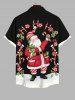 Tenue Trapèze à Imprimé Notes de Musique et Père Noël Grande-Taille en Blocs de Couleurs pour Couples - Noir 