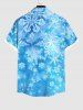 Tenue Trapèze Grande Taille Ombre à Motif de Noël - Bleu 