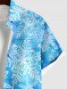 Tenue Trapèze Grande Taille Ombre à Motif de Noël - Bleu 