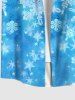Tenue Trapèze Grande Taille Ombre à Motif de Noël - Bleu 