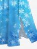Tenue Trapèze Grande Taille Ombre à Motif de Noël - Bleu 