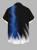 Tenue de Plage Brillante Imprimé Galaxie Grande Taille pour Couples - Bleu 