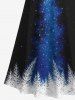 Tenue de Plage Brillante Imprimé Galaxie Grande Taille pour Couples - Bleu 