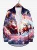 Christmas Elk Santa Claus Colorful Ombre Galaxy Print Plus Size Matching Set For Couples -  
