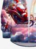 Christmas Elk Santa Claus Colorful Ombre Galaxy Print Plus Size Matching Set For Couples -  