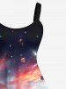 Christmas Elk Santa Claus Colorful Ombre Galaxy Print Plus Size Matching Set For Couples -  