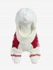 Pull Rayé à Col Rabattu Motif Feuilles et Flocon de Neige de Noël Style Graphique pour Animal Domestique - Blanc S