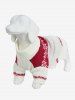 Pull Rayé à Col Rabattu Motif Feuilles et Flocon de Neige de Noël Style Graphique pour Animal Domestique - Blanc S