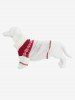 Pull Rayé à Col Rabattu Motif Feuilles et Flocon de Neige de Noël Style Graphique pour Animal Domestique - Blanc S