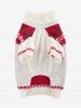 Pull Rayé à Col Rabattu Motif Feuilles et Flocon de Neige de Noël Style Graphique pour Animal Domestique - Blanc S