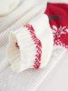 Pull Rayé à Col Rabattu Motif Feuilles et Flocon de Neige de Noël Style Graphique pour Animal Domestique - Blanc S